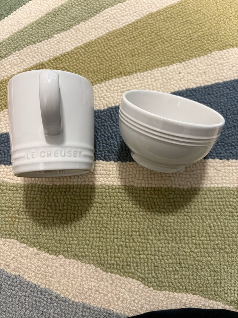 Le Creuset White Stoneware Mug & Rice Bowl Set